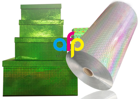 Film métallisé imprimé en plastique de stratification thermique olographe de laser pour l'emballage de cadeau