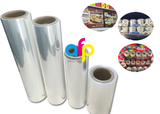 Film en plastique d'enveloppe de rétrécissement de la chaleur de 25 MIC/90 mesures, film fortement clair d'emballage de rétrécissement