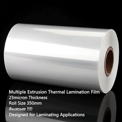 Film de laminage thermique à extrusion multiple épaisseur de rouleau de 23 microns Taille 350 mm 3000 m Conçu pour les applications de laminage